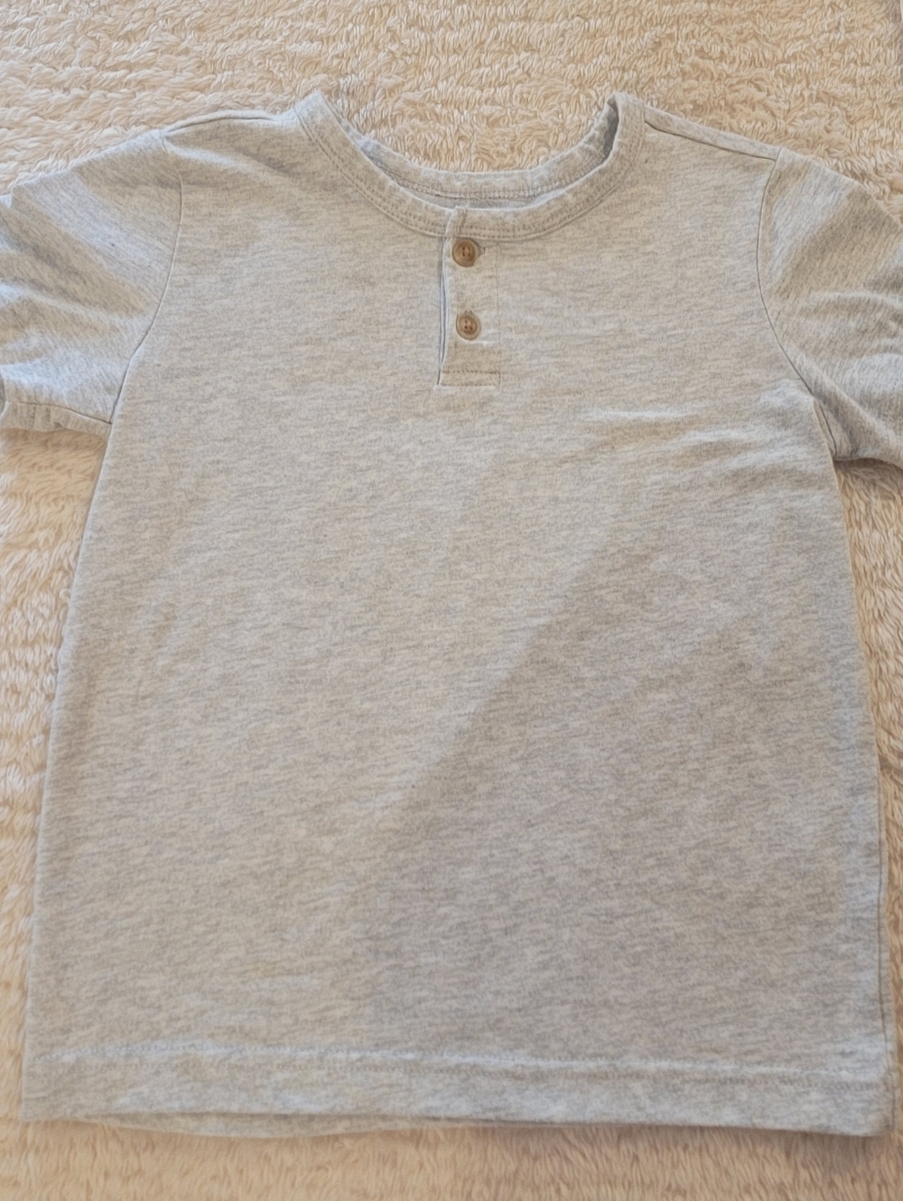 Pekkle heathered gray Henley ss tee 5t